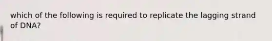 which of the following is required to replicate the lagging strand of DNA?