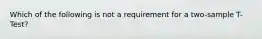 Which of the following is not a requirement for a two-sample T-Test?