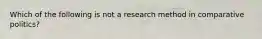 Which of the following is not a research method in comparative politics?