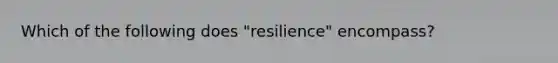 Which of the following does "resilience" encompass?