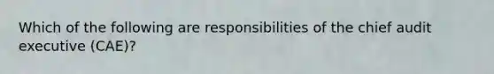 Which of the following are responsibilities of the chief audit executive (CAE)?