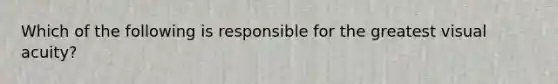 Which of the following is responsible for the greatest visual acuity?