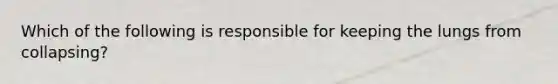 Which of the following is responsible for keeping the lungs from collapsing?