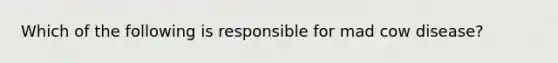 Which of the following is responsible for mad cow disease?