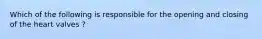 Which of the following is responsible for the opening and closing of the heart valves ?