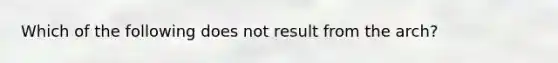 Which of the following does not result from the arch?