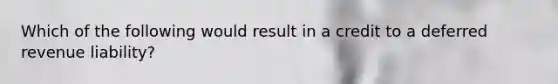 Which of the following would result in a credit to a deferred revenue liability?