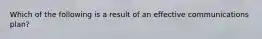 Which of the following is a result of an effective communications plan?