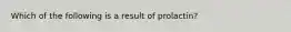 Which of the following is a result of prolactin?