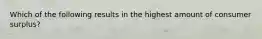 Which of the following results in the highest amount of consumer surplus?