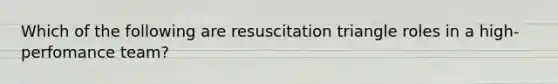 Which of the following are resuscitation triangle roles in a high-perfomance team?