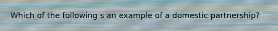 Which of the following s an example of a domestic partnership?