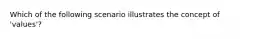 Which of the following scenario illustrates the concept of 'values'?