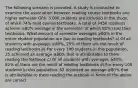 The following scenario is provided. A study is conducted to examine the association between reading course textbooks and higher semester GPA. 3,000 students are included in the study, of which 74% read course textbooks. A total of 2450 students achieve ≥80% average in the semester, of which 82% read their textbooks. What amount of semester averages ≥80% in the entire student population are due to reading textbooks? a) Of all students with averages ≥80%, 25% of them are the result of reading textbooks b) For every 100 students in this population, 25 achieved an average ≥80% that is attributable to them reading the textbook c) Of all students with averages ≥80%, 82% of them are the result of reading textbooks d) For every 100 students in this population, 82 achieved an average ≥80% that is attributable to them reading the texbook e) None of the above are correct