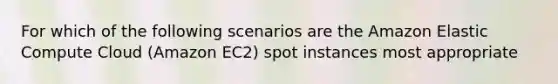 For which of the following scenarios are the Amazon Elastic Compute Cloud (Amazon EC2) spot instances most appropriate