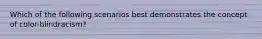 Which of the following scenarios best demonstrates the concept of color-blindracism?