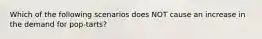 Which of the following scenarios does NOT cause an increase in the demand for pop-tarts?