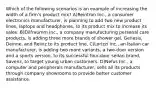 Which of the following scenarios is an example of increasing the width of a firm's product mix? A)Reintron Inc., a consumer electronics manufacturer, is planning to add two new product lines, laptops and headphones, to its product mix to increase its sales. B)Dilfraumm Inc., a company manufacturing personal care products, is adding three more brands of shower gel, Genesis, Deinne, and Reiviz to its product line. C)Lorizzi Inc., an Italian car manufacturer, is adding two more variants, a two-door version and a sports version, to its successful four-door sedan brand, Savenz, to target young urban customers. D)Nefus Inc., a computer and peripherals manufacturer, sells all its products through company showrooms to provide better customer assistance.