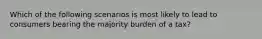 Which of the following scenarios is most likely to lead to consumers bearing the majority burden of a tax?