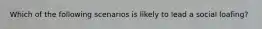Which of the following scenarios is likely to lead a social loafing?
