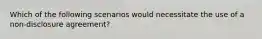 Which of the following scenarios would necessitate the use of a non-disclosure agreement?