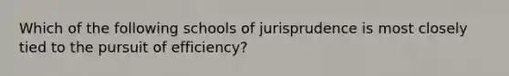 Which of the following schools of jurisprudence is most closely tied to the pursuit of efficiency?