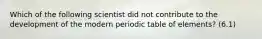 Which of the following scientist did not contribute to the development of the modern periodic table of elements? (6.1)