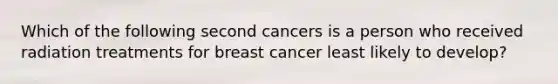 Which of the following second cancers is a person who received radiation treatments for breast cancer least likely to develop?