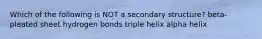 Which of the following is NOT a secondary structure? beta-pleated sheet hydrogen bonds triple helix alpha helix