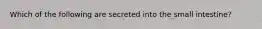 Which of the following are secreted into the small intestine?