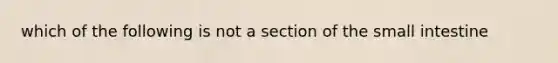 which of the following is not a section of the small intestine