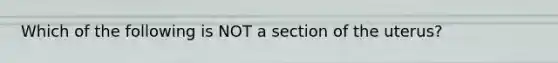 Which of the following is NOT a section of the uterus?