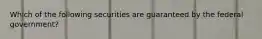 Which of the following securities are guaranteed by the federal government?