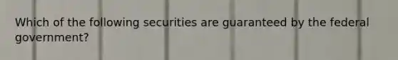 Which of the following securities are guaranteed by the federal government?