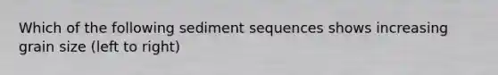 Which of the following sediment sequences shows increasing grain size (left to right)