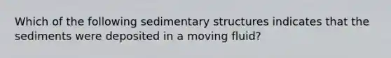 Which of the following sedimentary structures indicates that the sediments were deposited in a moving fluid?