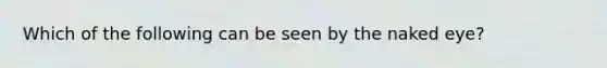 Which of the following can be seen by the naked eye?