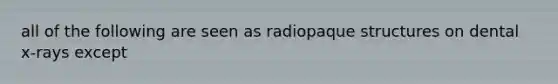 all of the following are seen as radiopaque structures on dental x-rays except