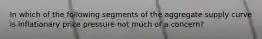 In which of the following segments of the aggregate supply curve is inflationary price pressure not much of a concern?