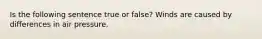 Is the following sentence true or false? Winds are caused by differences in air pressure.