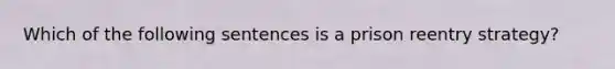 Which of the following sentences is a prison reentry strategy?