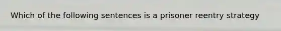 Which of the following sentences is a prisoner reentry strategy