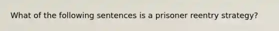 What of the following sentences is a prisoner reentry strategy?