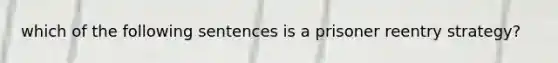 which of the following sentences is a prisoner reentry strategy?