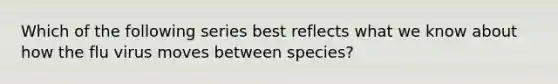 Which of the following series best reflects what we know about how the flu virus moves between species?