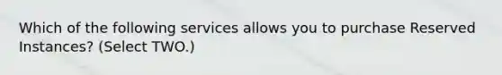 Which of the following services allows you to purchase Reserved Instances? (Select TWO.)