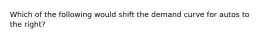 Which of the following would shift the demand curve for autos to the right?