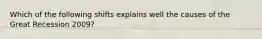 Which of the following shifts explains well the causes of the Great Recession 2009?