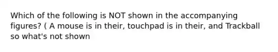 Which of the following is NOT shown in the accompanying figures? ( A mouse is in their, touchpad is in their, and Trackball so what's not shown