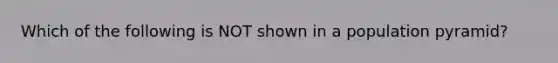 Which of the following is NOT shown in a population pyramid?